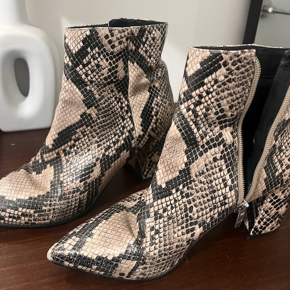 Marc Fisher “snakeskin” leather booties